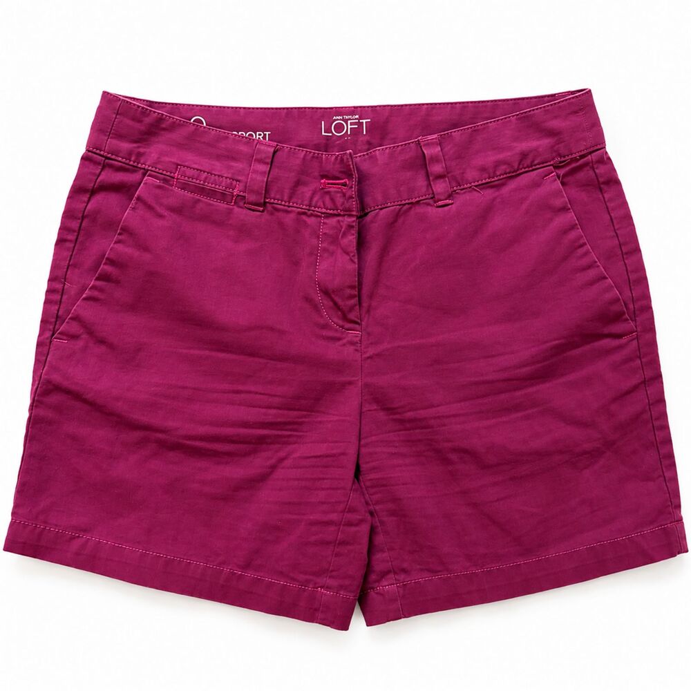 LOFT Magenta Bermuda Shorts Stretch Womens